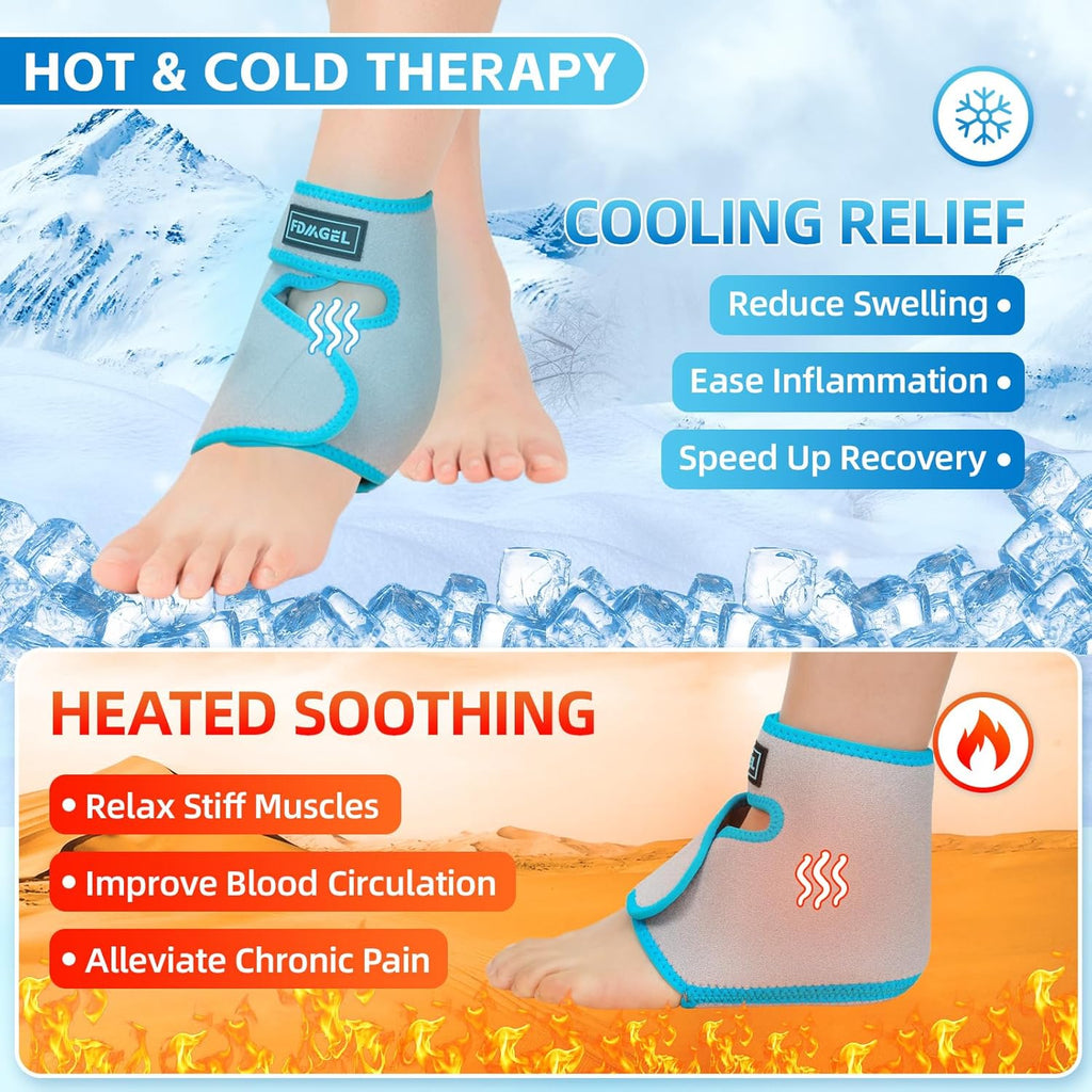 Buy now Ankle Ice Pack Wrap for Injuries Reusable, Hot Cold Compression Therapy, Foot Ice Pack with 2 Cold Gel Packs for Relief Sports Injury,Sprained Ankles and Heels,Plantar Fasciitis,Achilles Tendonitis at indiglob india