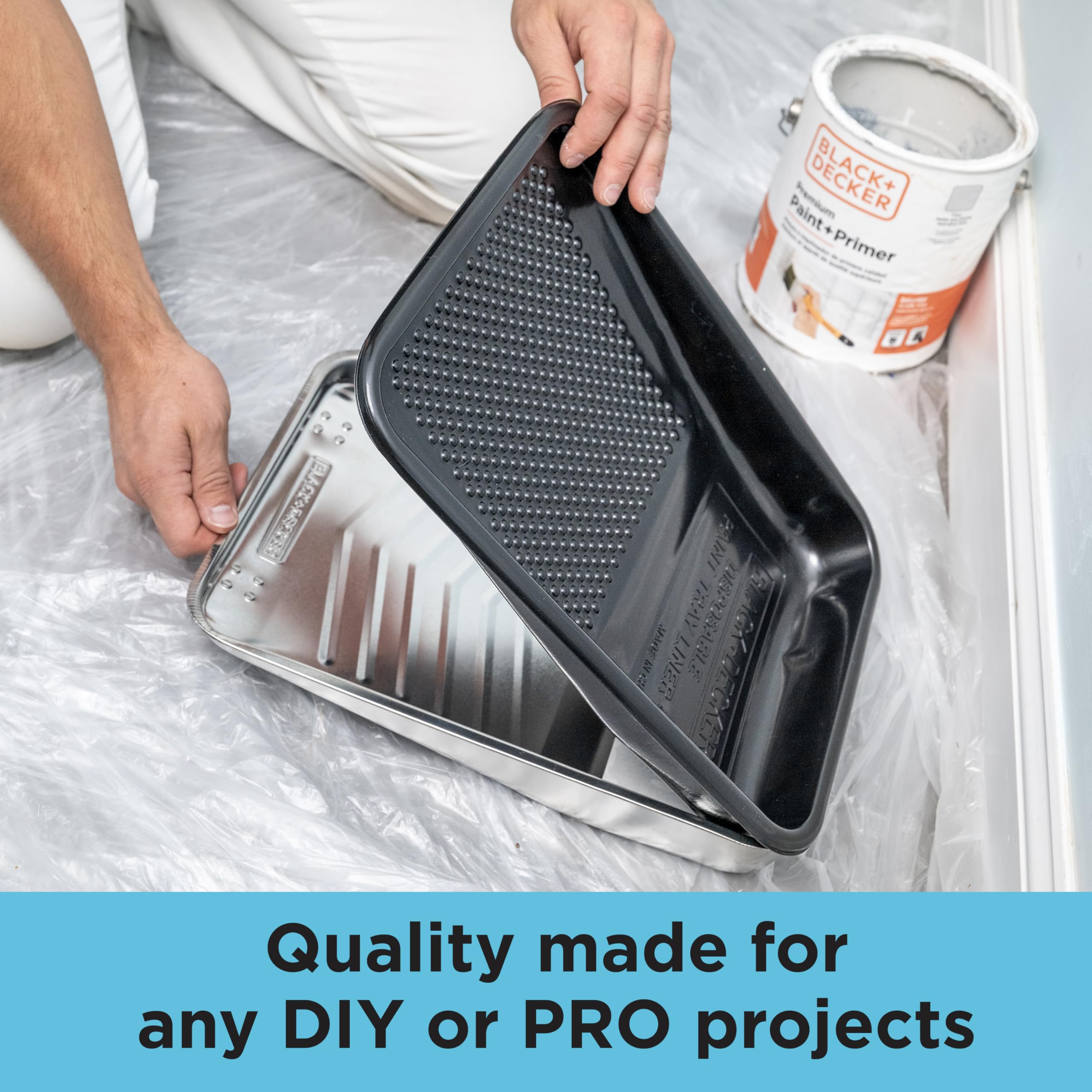 Buy now Black+Decker Paint Tray Liner - 10 Pack: Convenient Disposable Liners for Easy Cleanup - Compatible with Standard Paint Trays - Ideal for DIY Projects and Professional Painting Jobs at indiglob india