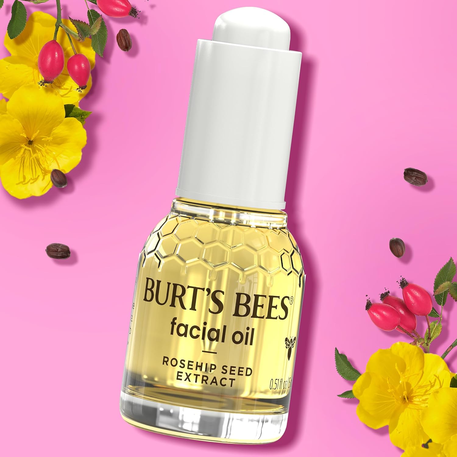 Buy now Burt's Bees Gua Sha Face Oil With Rosehip Seed Extract, Reduces Appearance of Fine Lines and Wrinkles, Use with Ice Roller & Facial Tools, Natural Origin Skin Care, 0.51 fl. oz. at indiglob india