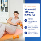 Pure Encapsulations Vitamin D3 125 mcg (5,000 IU), 250 Capsules | Supplement to Support Bone, Joint, Breast, Heart, Colon, and Immune Health*, with Vitamin D