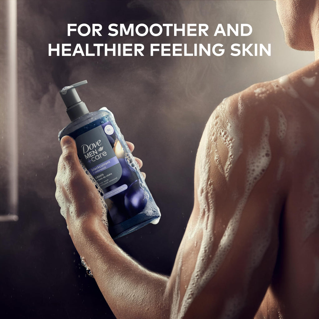 Dove Men Moisturizing Body Wash, Blackcurrant + Cedarwood, 26 oz | For dry skin, Helps nourish and hydrate, With plant-based moisturizers, For daily showers