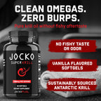Jocko Fuel Antarctic Krill Oil Omega 3 Fatty Acid Supplements DHA & EPA - 1000mg Softgels - Supports Joints, Mobility & Mental Function (60 Softgels)