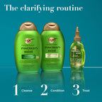 OGX Clarifying Strength + Rosemary Mint Shampoo, Clarifying Shampoo for Oily Hair Visibly Helps Remove Oil & Residue to Clear Away Buildup, Sulfate-Free Surfactants, 13 fl. oz