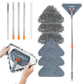 Long Handle Wall Mop & Baseboard Cleaner - Multi-Surface Dusting Tool for Walls, Floors, Baseboards - Wet/Dry Cleaning Mop with Adjustable Handle (Home & Kitchen Use)