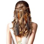 Buy now XunYee Feather Hippie Headband for Women - Indian Feather Hair Accessories for Costume (Classic Style) Classic Style at indiglob india