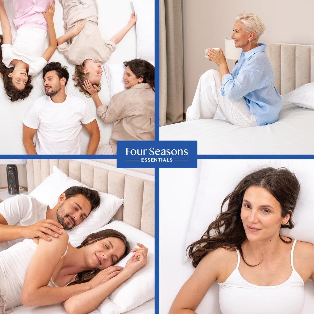 Buy now Four Seasons Essentials Waterproof King Pillow Protectors (Set of 2) – Zippered Pillow Cover Hypoallergenic Dust Allergy Proof Encasement at indiglob india