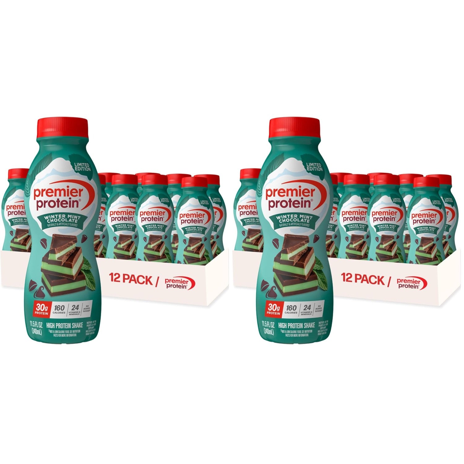Buy now Premier Protein Shake, Peaches & Cream, 30g Protein, No Added Sugar, 24 Vitamins & Minerals to Support Immune Health, 11.5 fl oz, 12 Pack (Packaging May Vary) Limited Edition: Winter Mint Chocolate 11.5 Fl Oz (Pack of 24) at indiglob india