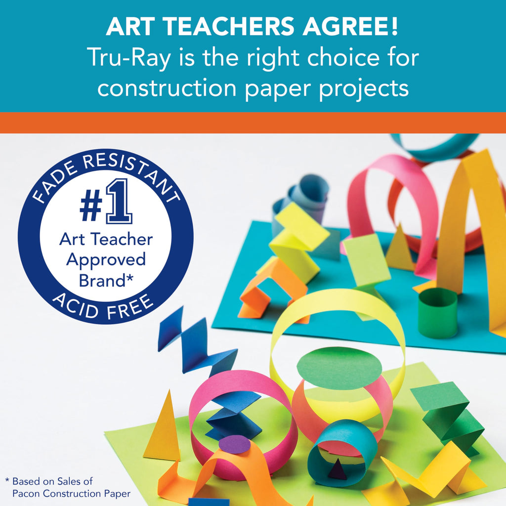Tru-Ray Heavyweight Construction Paper, Standard Assorted Colors, 12" x 18", 50 Sheets