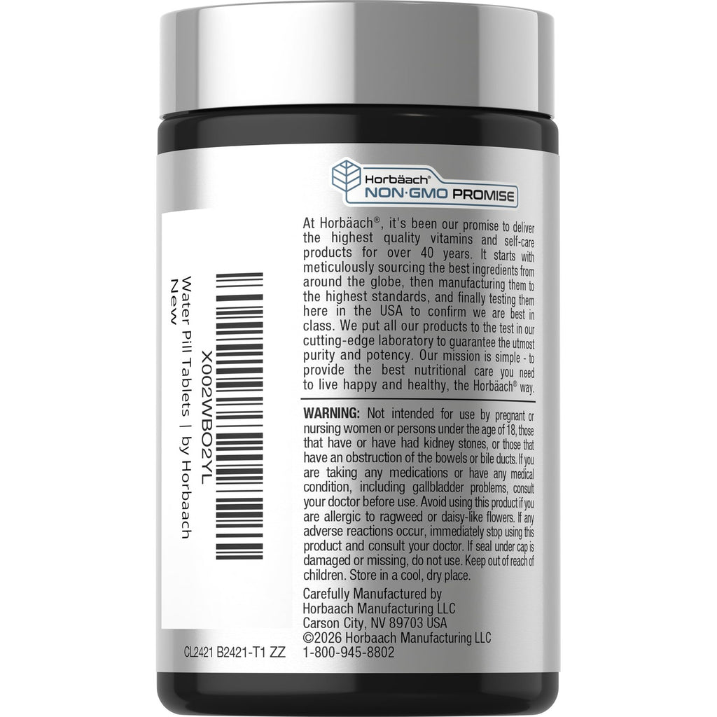 Horbäach Water Pills | Super Strength | 120 Tablets