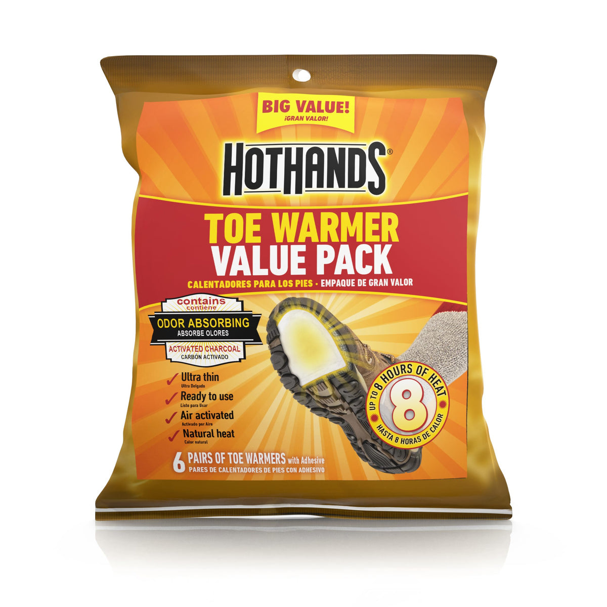 HotHands Toe Warmers Value Pack, 6 Pair - America's Favorite Warmer