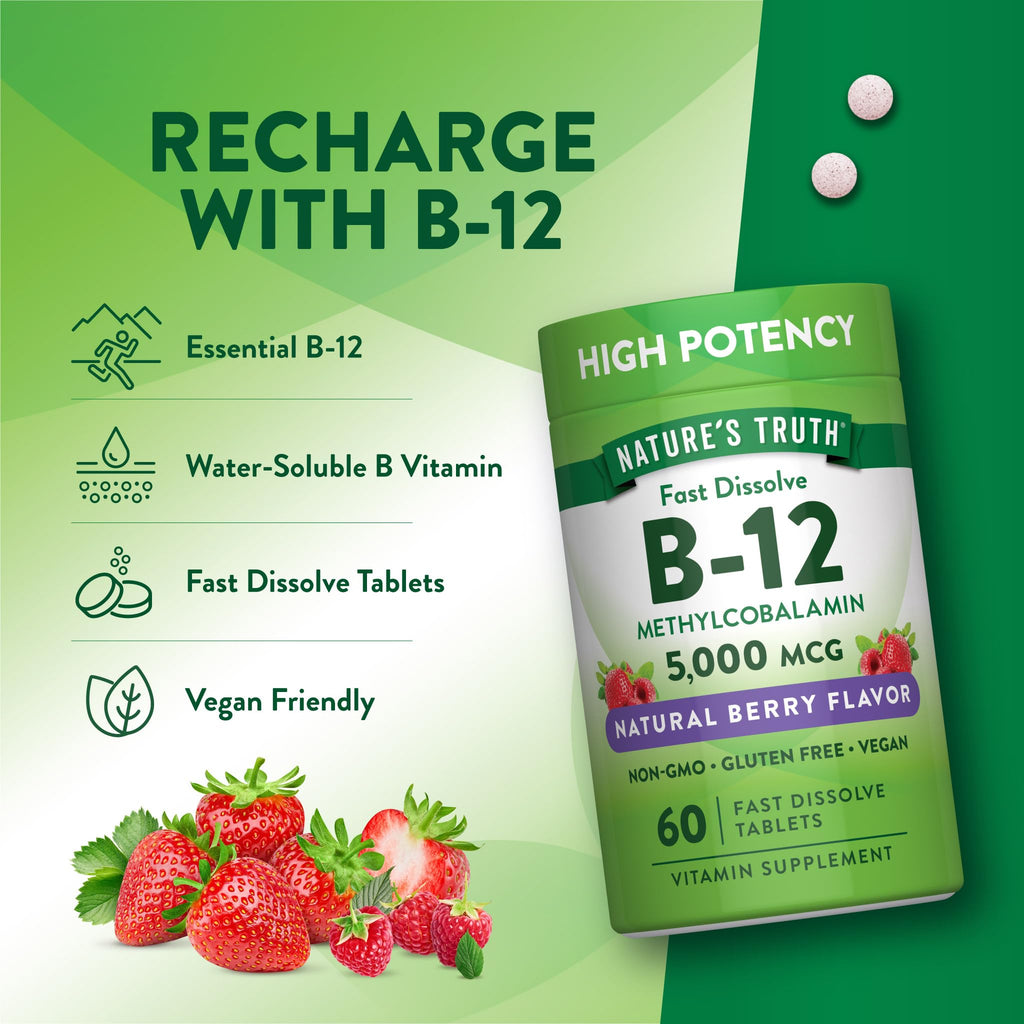Nature's Truth B12 Vitamin | 5000 mcg | 60 Tablets