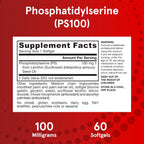 Buy now Jarrow Formulas PS100 Phosphatidylserine 100 mg, Dietary Supplement for Brain Health and Cognition Support, 60 Softgels, 20-60 Day Supply at indiglob india