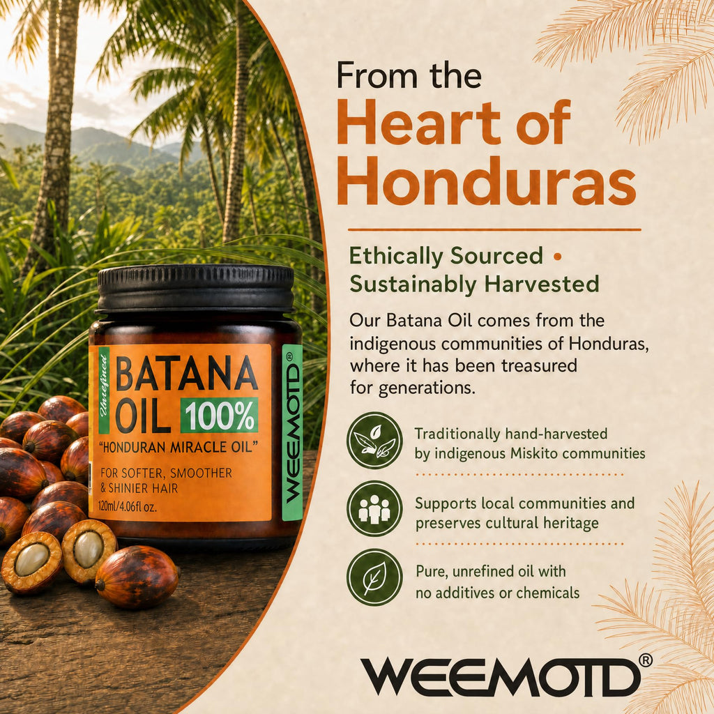 100% Raw Batana Oil for Hair from Honduras, 4.06 Fl Oz, Bright Coffee | Moisturizing Hair Mask, Adds Shine & Softness, Unrefined Conditioning Scalp Oil