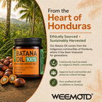 100% Raw Batana Oil for Hair from Honduras, 4.06 Fl Oz, Bright Coffee | Moisturizing Hair Mask, Adds Shine & Softness, Unrefined Conditioning Scalp Oil