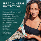 Badger Mineral Daily Sunscreen SPF 30, Zinc Oxide, Organic, 4 oz (2-Pack) | Lightweight, No White Cast, Moisturizing, Organic, Reef Safe, Vegan Unscented, Daily mineral sunscreen, Easy apply sunscreen