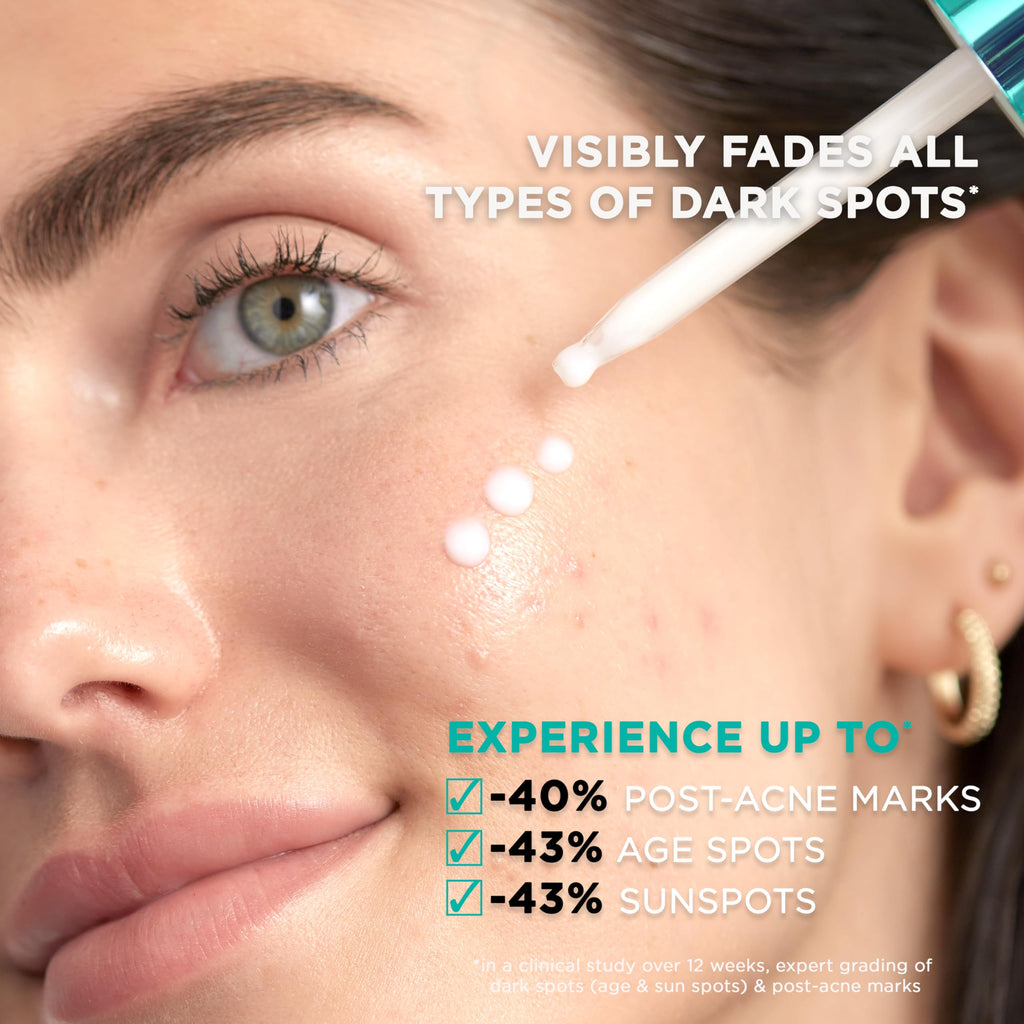 L’Oréal Paris Bright Reveal 12% [Niacinamide + Amino Sulfonic + Ferulic] Dark Spot Serum 1oz + Moisturizer Sample