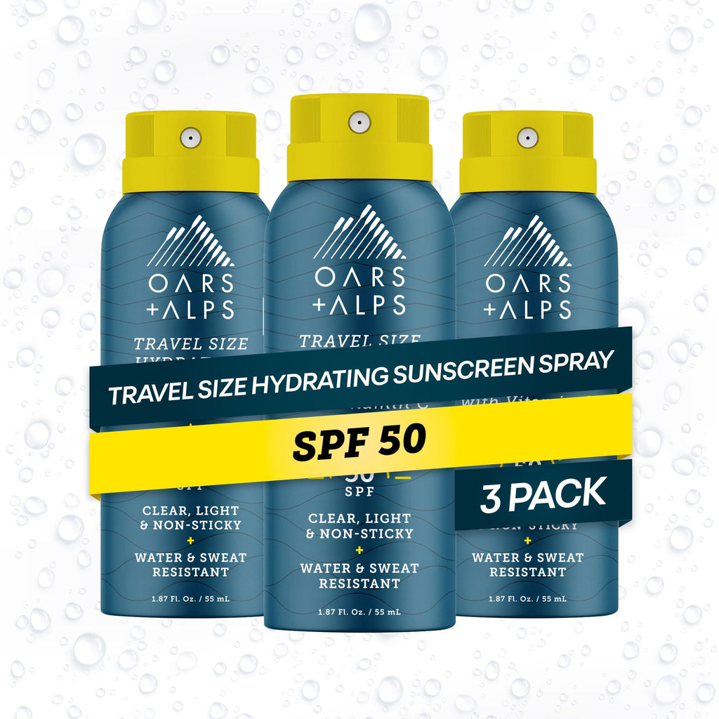 Oars + Alps SPF 50 Face & Body Broad Spectrum Sunscreen Spray | Fast-Absorbing, Lightweight, Non-Greasy, Hawaii Reef Act 104 Compliant, Water-Resistant, Octinoxate + Oxybenzone Free