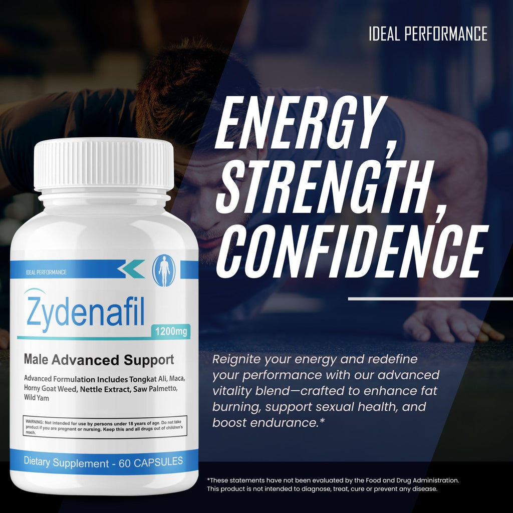 Zydenafil Pills for Men Advanced Formula - Zydenafil Capsules - Zydenafil Male Pills - Zydenafil 1200mg for Maximum Strength with Tongkat Ali, Saw Palmetto, Horny Goat Weed Reviews (60 Capsules)