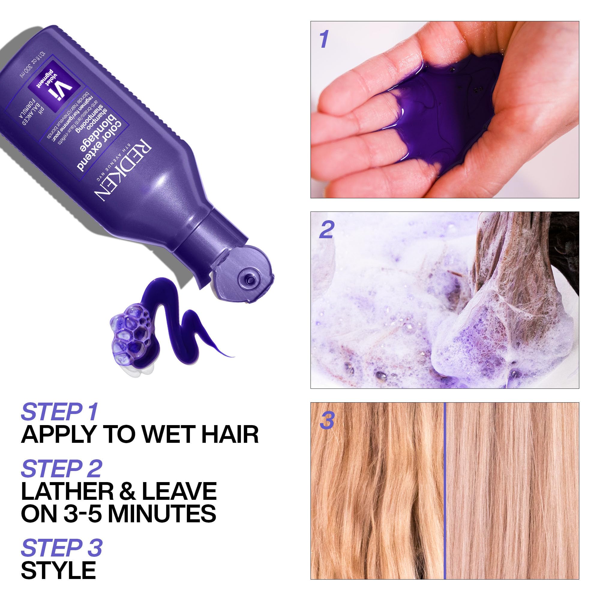 Redken Blondage Purple Shampoo – For Blonde Hair, 10.1 Fl Oz