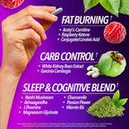 Night Bullets Weight Loss Pills for Women & Men, Stim-Free Nighttime Fat Burner, GLP-1 Support, Appetite Suppressant, Diet Pills with Ashwagandha & CLA, 60 Capsules