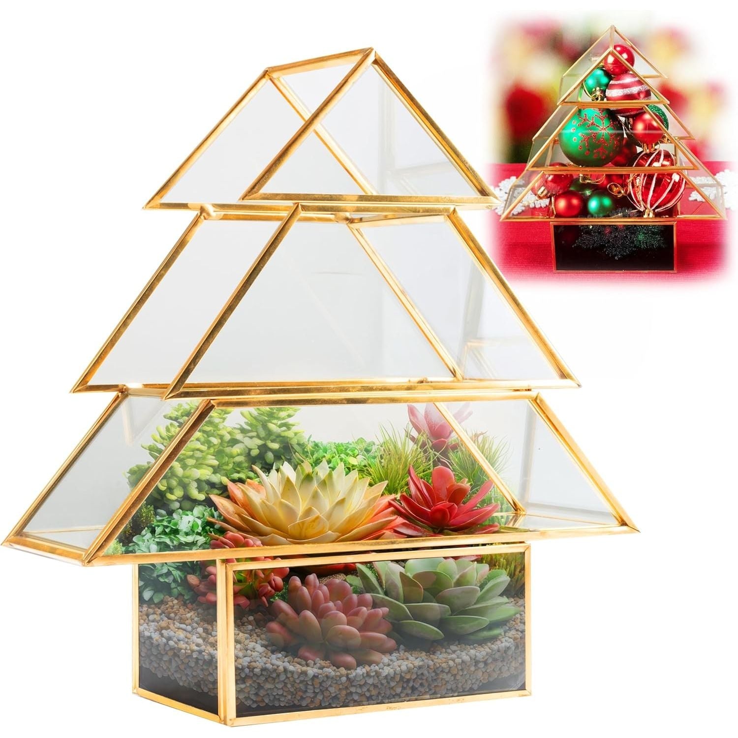 Buy now Christmas Tree Glass Terrarium- 8" Festive Planter for Holiday Home Decor- Add Xmas Cheer w DIY Succulents, Lights & Ornaments- Tabletop Centerpiece or Mantel, Office Decorations- Plant Lovers Gift Christmas Tree at indiglob india