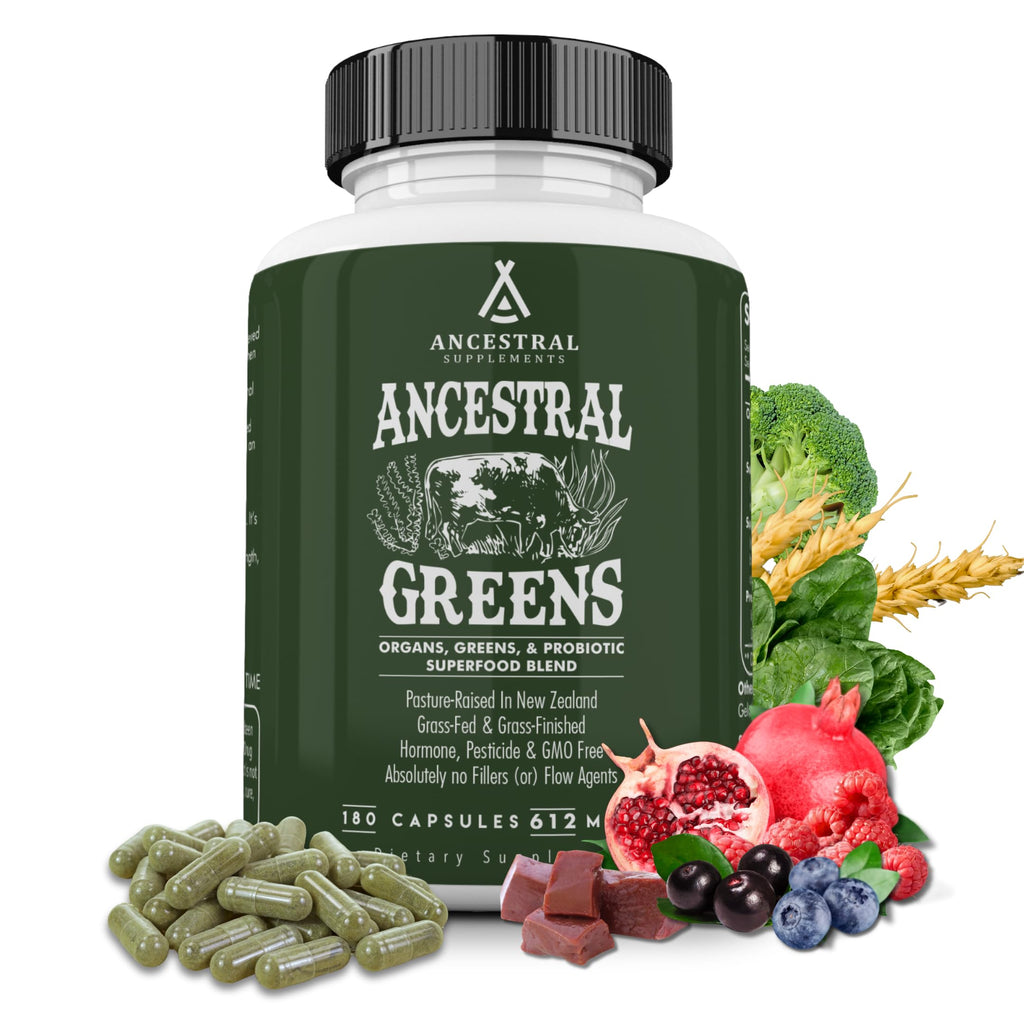 Ancestral Supplements Grass Fed Beef Colostrum Supplement, 3000mg, 180 Ct | Bovine colostrum capsules support immune health, gut health, athletic performance and healthy iron levels.