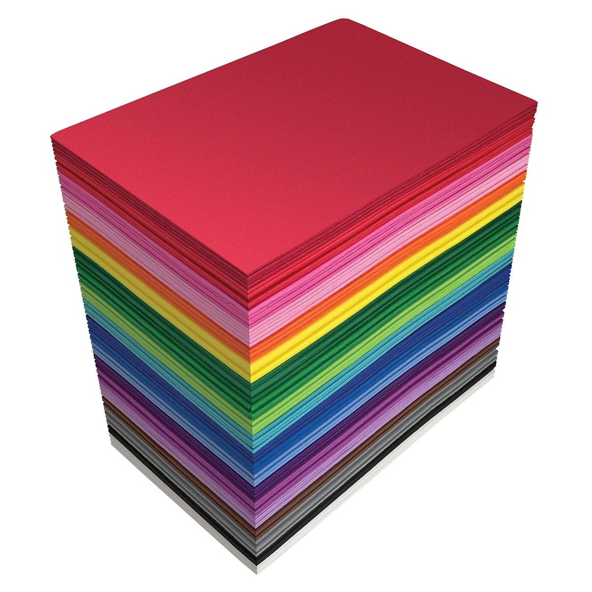 Better Office Products Foam Sheets, 100 Pack EVA Craft Foam, 5.5 x 8.5 Inch, 2mm Thick, 20 Assorted Colors, Durable Foam Sheets for Arts Crafts DIY Projects School Supplies