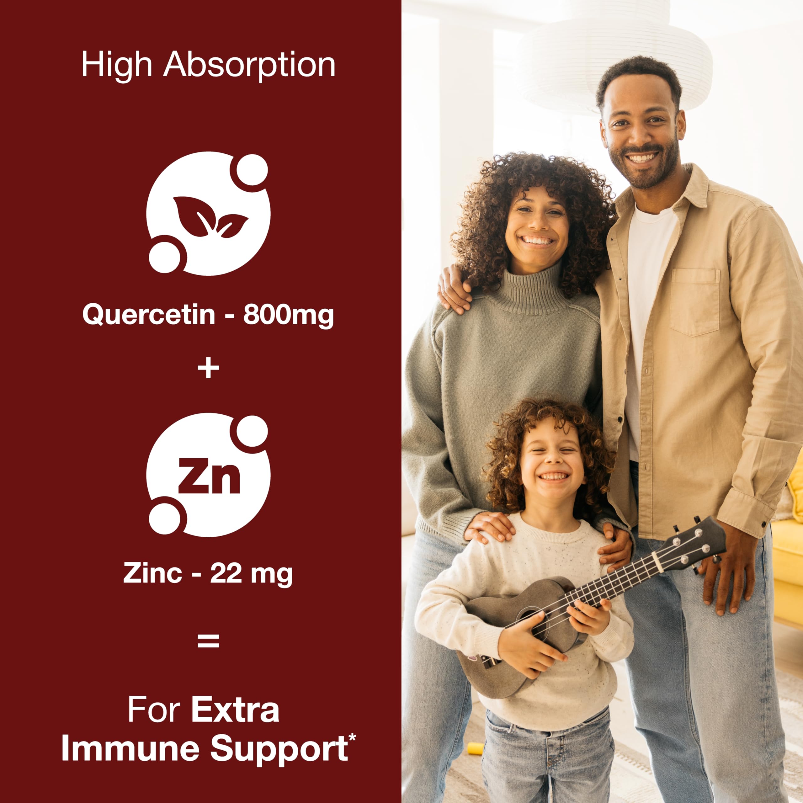 Zinc Quercetin Supplements 120 Vegetarian Capsules for Men & Women | Zink Supplement for Immune & Antioxidant Support cGMP Made in USA Pack of 1 By Sandhus