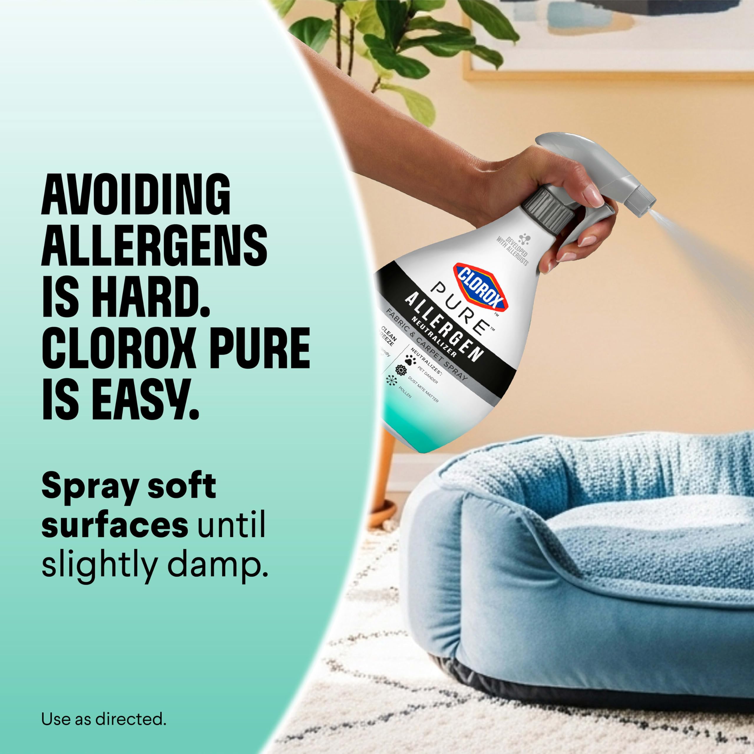 Buy now Clorox PURE Allergen Neutralizer Fabric and Carpet Spray, Clean Breeze, 26 Fluid Ounces at indiglob india