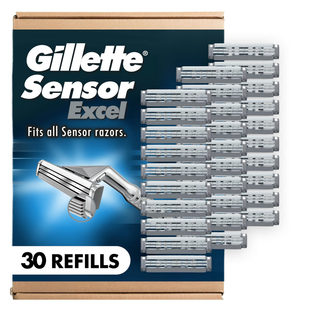 Gillette Sensor Excel Men's Razor Blade Refills, 30 Count
