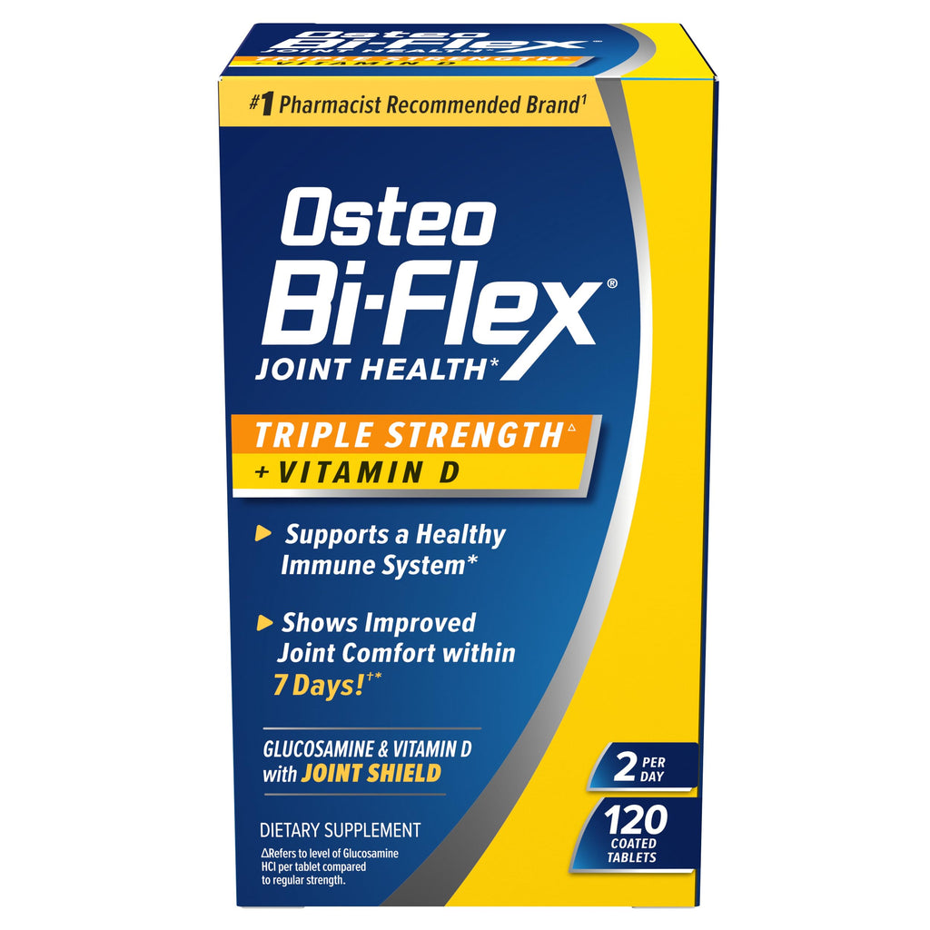 Osteo Bi-Flex Triple Strength Glucosamine Chondroitin Supplement, 120 Ct | With Vitamin D, Improve Joint Function, Support Bone Health, 120 Coated Tablets