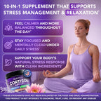 Cortisol Reducer for Men & Women with Ashwagandha & Magnesium, Vegan