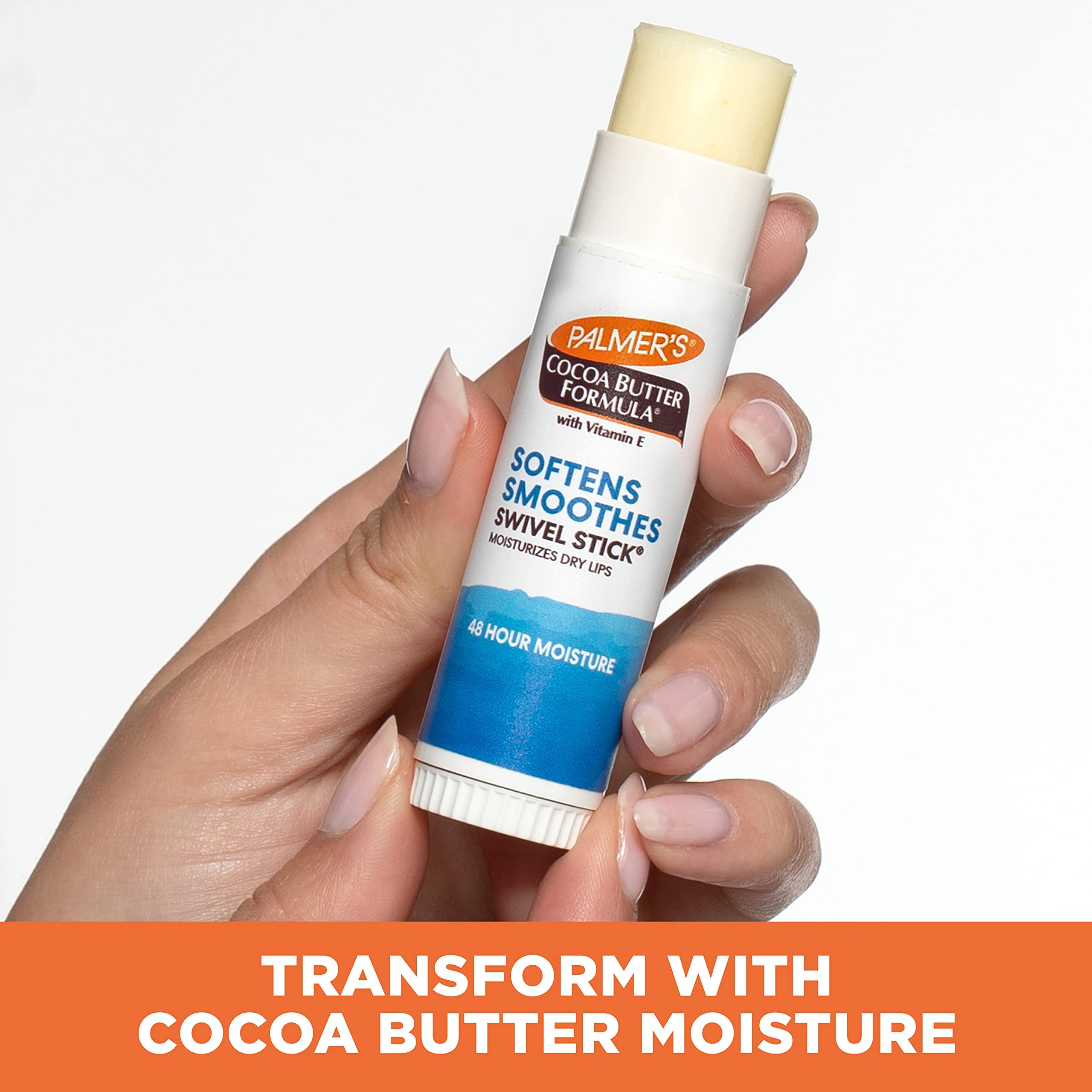 Palmer's Cocoa Butter Lip Balm & Face Body Moisturizer Sticks (Pack of 3) | Face and Body Swivel Stick with Vitamin E, Softens and Smooths, Suitable for Treating Dry Skin Patches, Scars, Marks
