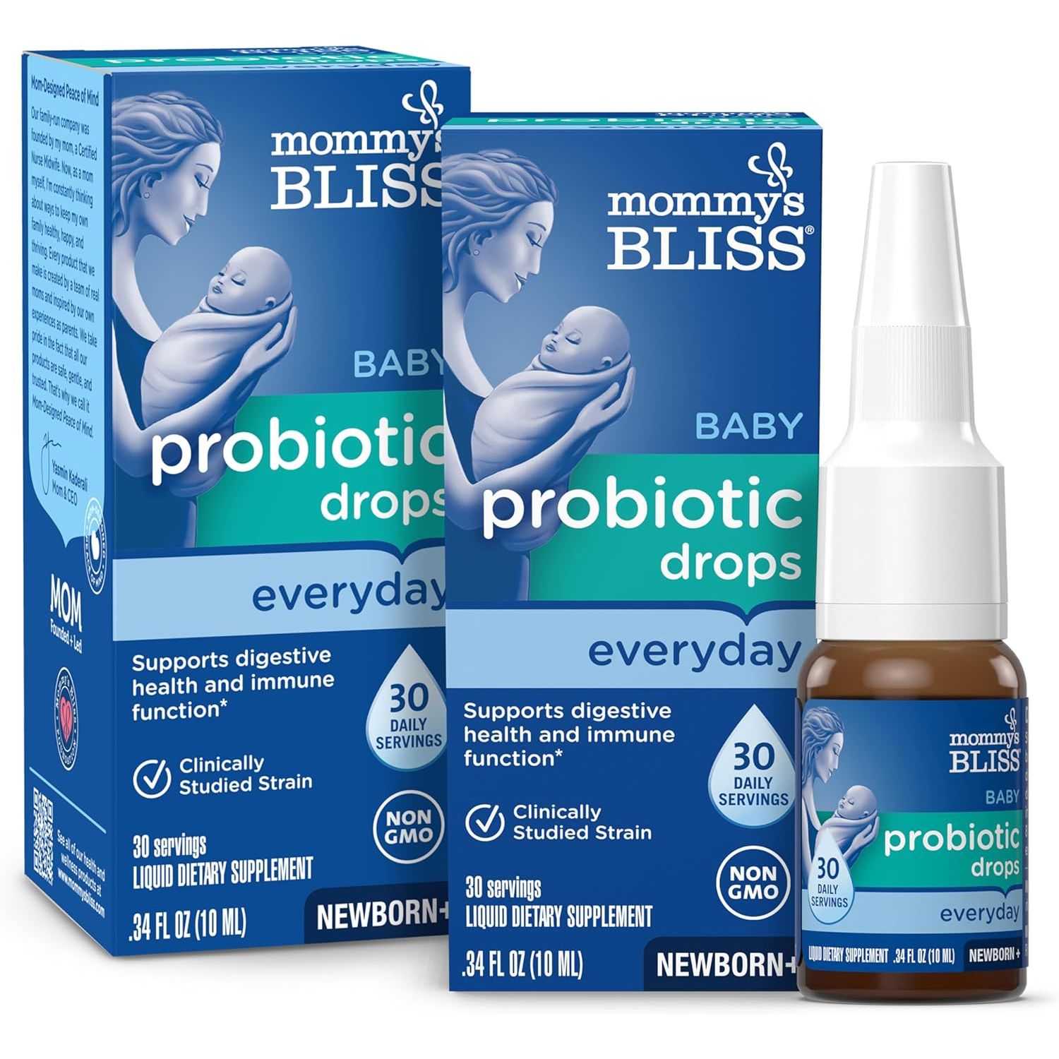 Buy now Mommy's Bliss Baby Probiotic Drops, Daily Gas, Constipation, and Colic Symptom Relief + Immune Support, Newborns & Up, 0.34 Fl Oz (30 Servings) 0.34 Fl Oz (Pack of 2) Unflavored at indiglob india