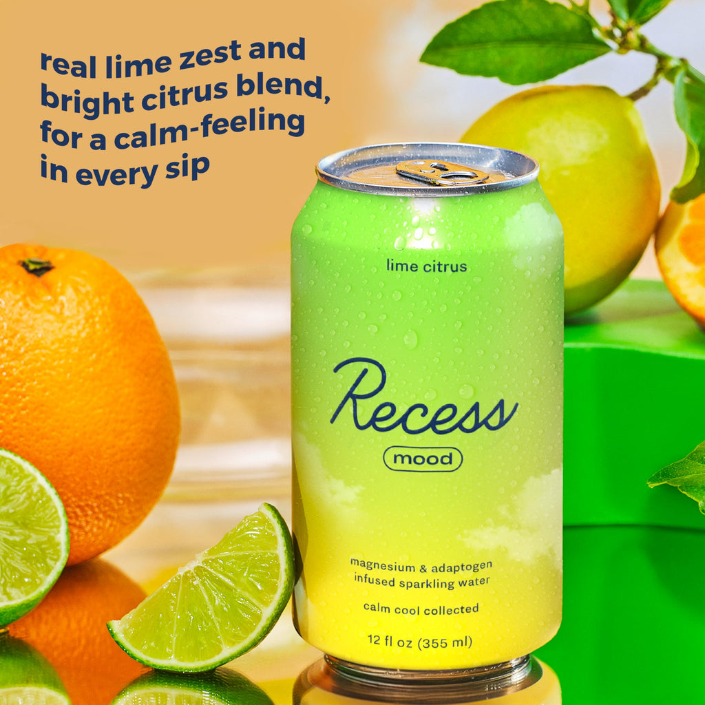 Recess Mood Calm Drink, Lime Citrus, 12 Pack
