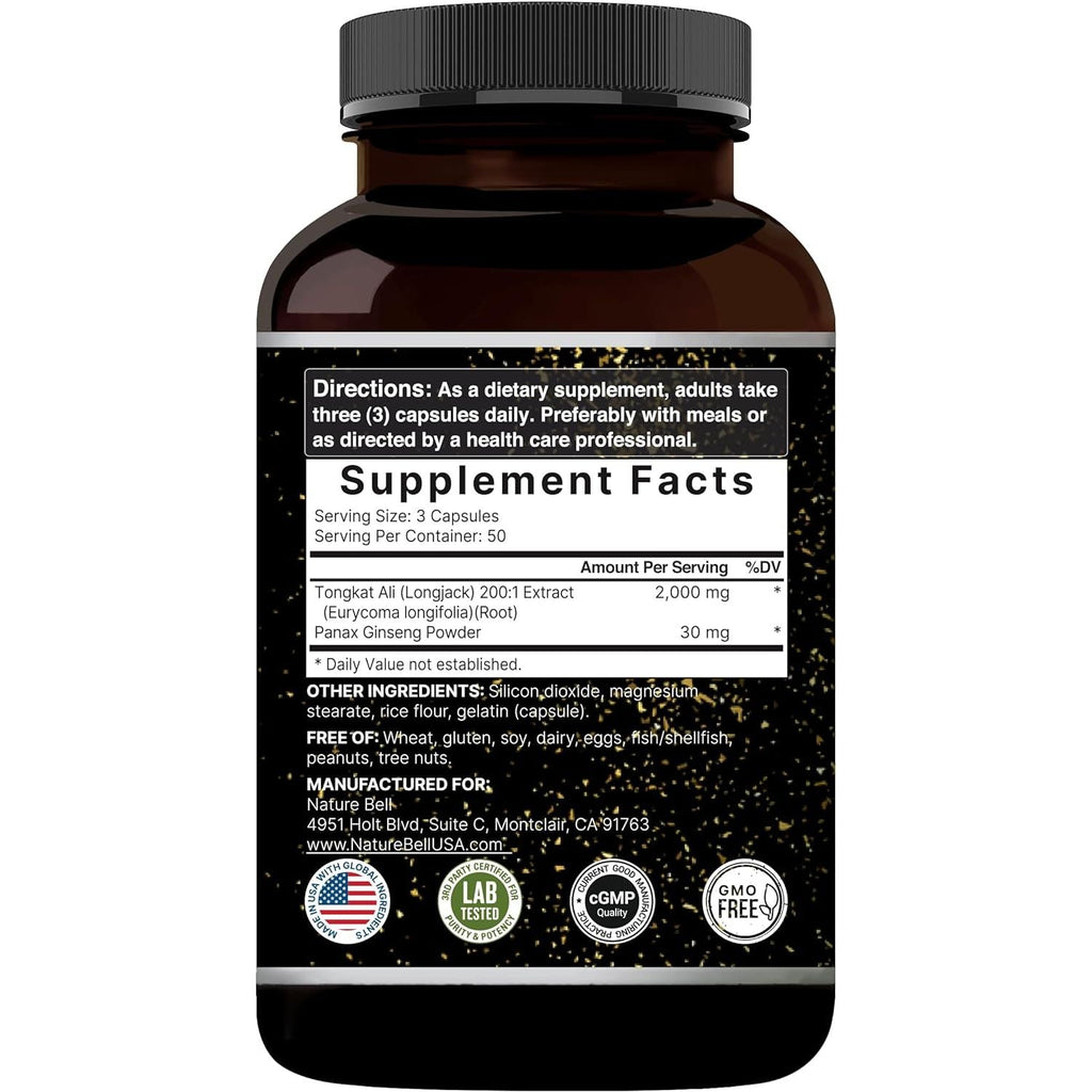 Buy now Tongkat Ali 200:1 (Longjack) Extract for Men, 2000mg Per Serving, 150 Capsules, Indonesia Origin, Eurycoma Longifolia | with Panax Ginseng for Energy, Stamina, & Male Health Support at indiglob india