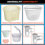 Swimables 8" Pool Skimmer Basket for Inground Pools - Compatible with Pentair U-3 Skimmer Basket 08650-0007 & Hayward SP1070, SPX1070E Pool Basket with Built-in Brass Weight, Handle & Rubber Grip