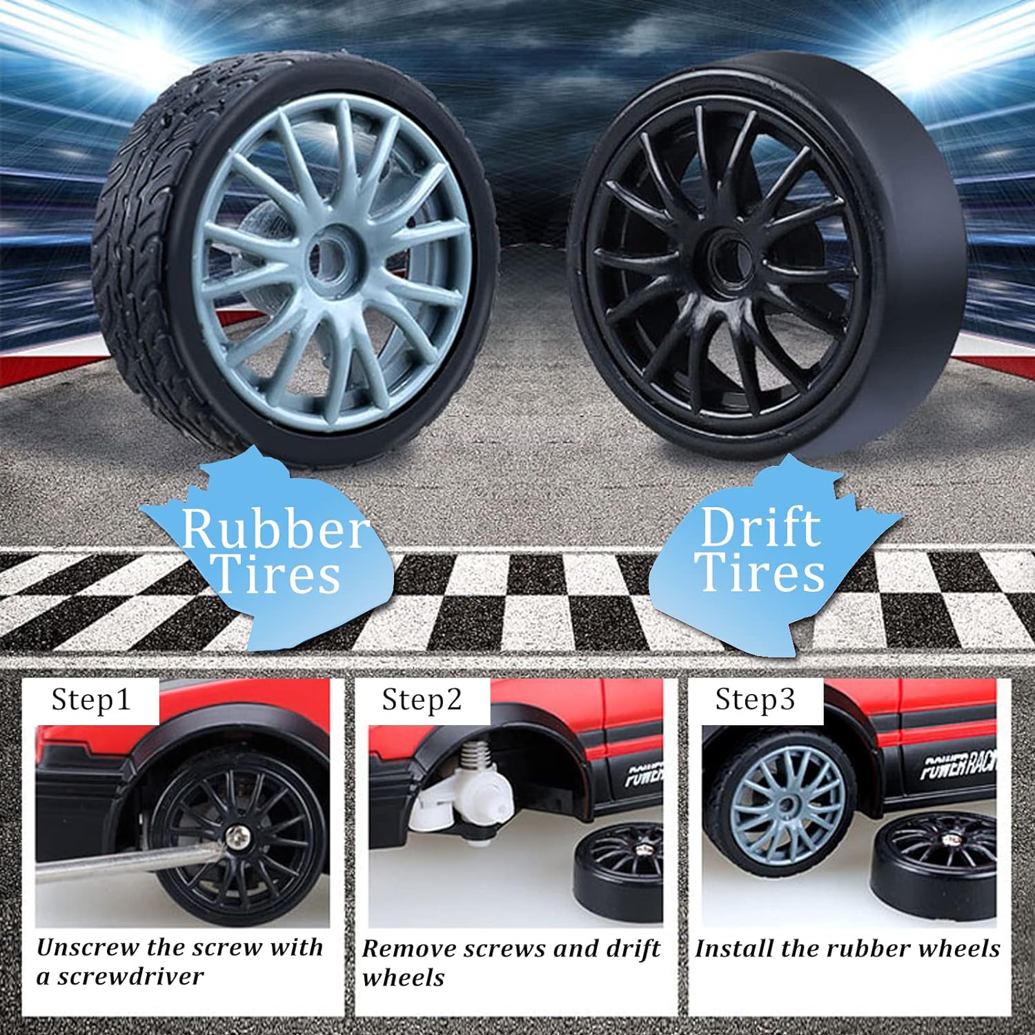Buy now Remote Control Car RC Drift Car 2.4GHz 1:24 Scale 4WD High Speed RC Cars Vehicle with LED Lights Batteries and Drifting Tires Racing Sport Toy Cars for Adults Boys Girls Kids Gift at indiglob india