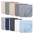 Synrroe 10 Pack Muslin Burp Cloths, 20x10Inch, 10 Mixed Colors, Soft Absorbent Baby Burping Rags