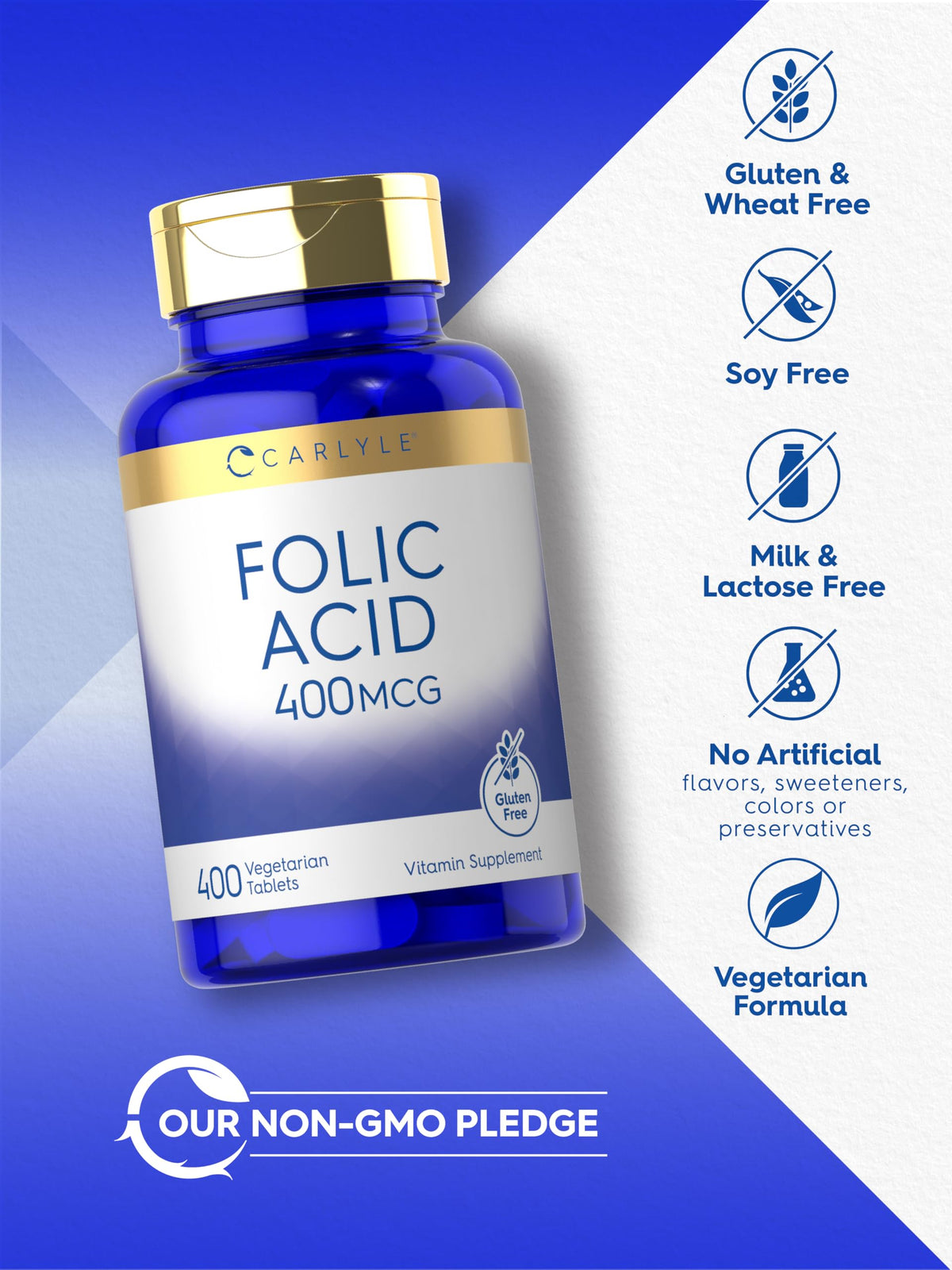 Carlyle Folic Acid 400 mcg | 400 Tablets