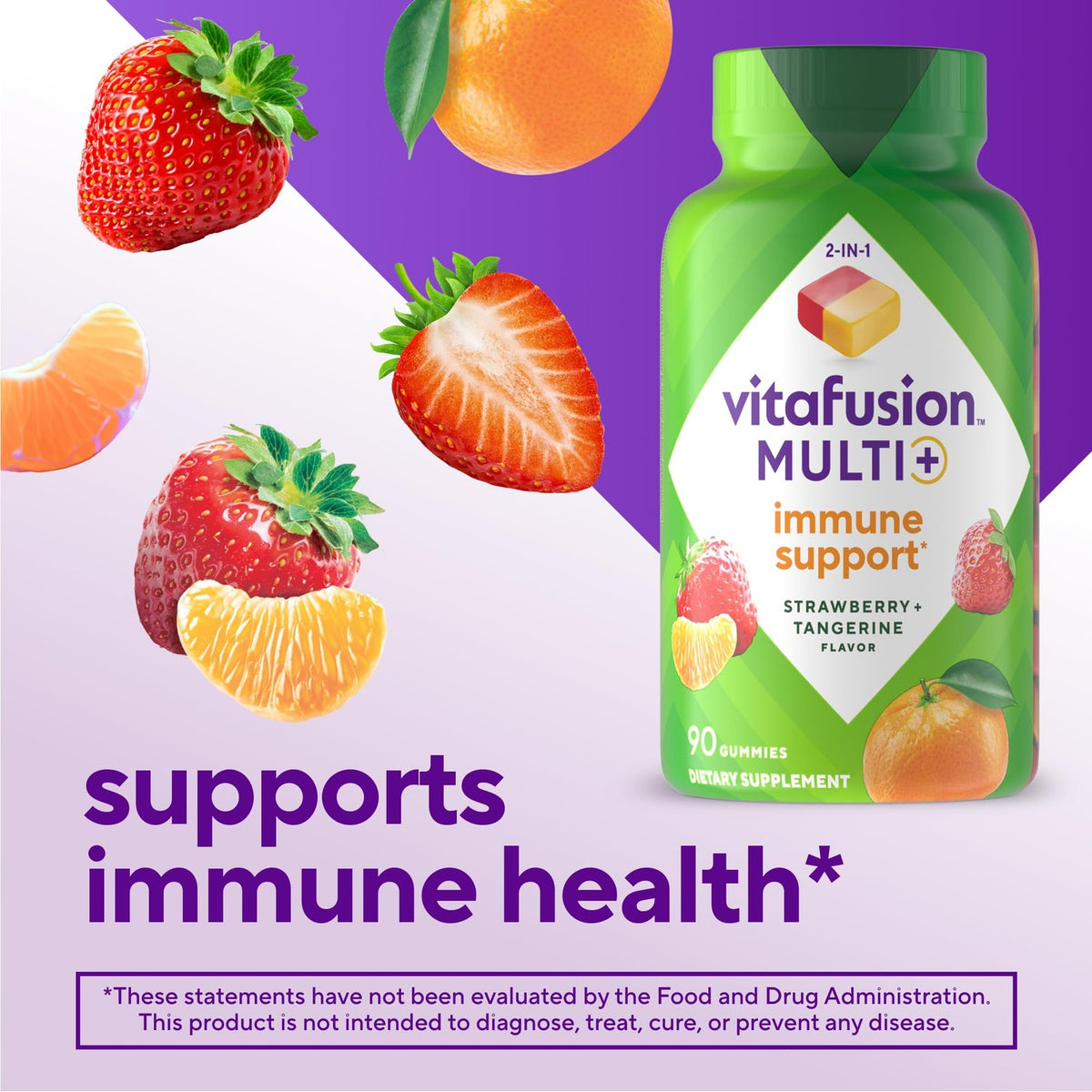 Vitafusion Multivitamin Gummies + Immune Support | 90 Adult Gummy Vitamins