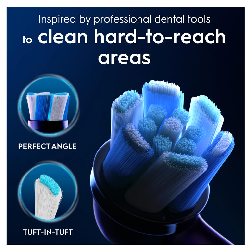 Buy now Oral-B iO Ultimate Cleaning Electric Toothbrush Heads, 8 Pieces, Ultimate Tooth Cleaning, Toothbrush Attachment for Oral-B Toothbrushes, Letterbox Enabled Packaging, Black at indiglob india