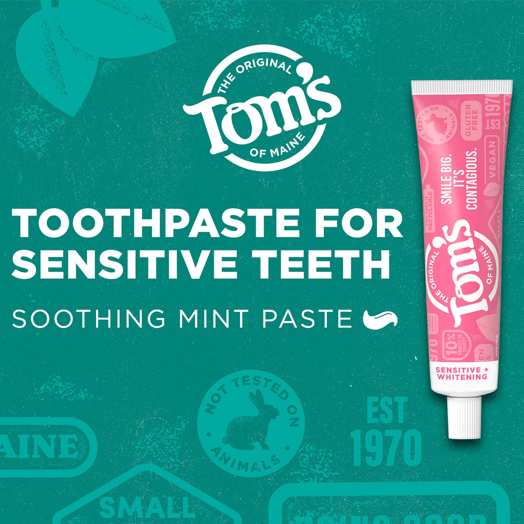 Tom's of Maine Sensitive and Whitening Toothpaste, Mint, 3 Pack, 4 oz