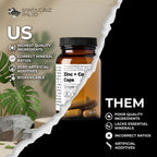 Santa Cruz Paleo, Zinc & Copper Mineral Supplement, High Absorption Formula, Zinc Supplement for Skin & Hair, L Methionine, Copper Gluconate, Trace Minerals, Gluten Free, Keto, Paleo, 60 Capsules