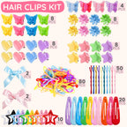 Teenitor Hair Accessories for Girls 193pcs Hair Clips for Girls Toddler Hair Accessories, Mini Girls Hair Clips, Small Claw Clips Bobby Pins and Hair Ties