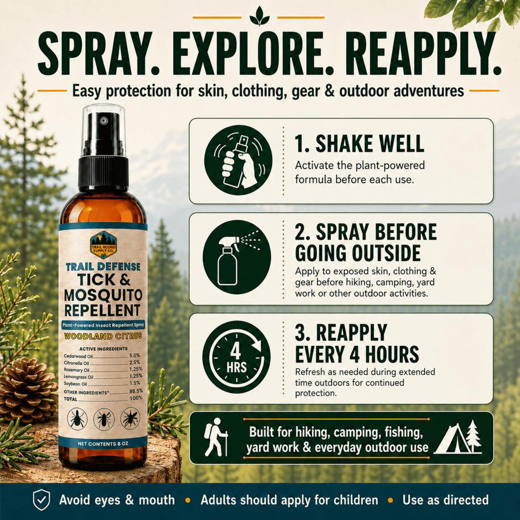 Trail Defense Tick & Mosquito Repellent for Humans and Dogs – Botanical Bug Spray
