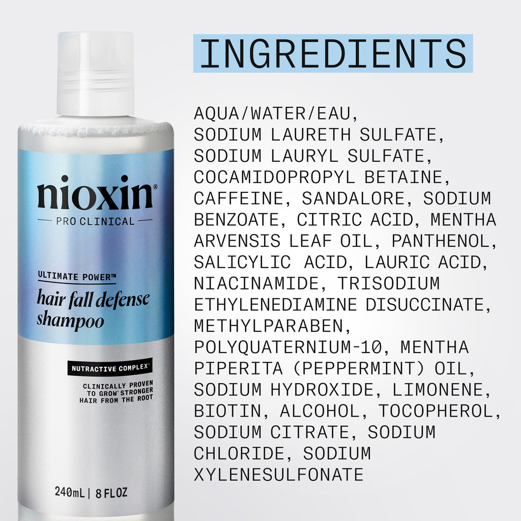NIOXIN Hair Fall Defense Shampoo | For Visibly Less Hair Loss | Activates Hair Follicles | With Lauric Acid, Caffeine, Niacinamide and Sandalore