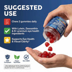 Clean Nutra Lutein and Zeaxanthin Eye Vitamins Gummies + Bilberry for Eyes Vision Support Ginkgo Biloba Marigold, Vitamin B12 Flaxseed Black Pepper CoQ10 Vitamin A l 60 Count B OcuFlow