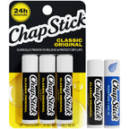 ChapStick Moisture + SPF 15 Lip Balm Sunscreen Variety 5-Pack, 0.15 Oz Ea | Variety 3-Pack (1 Original, 1 Cool Mint, and 1 Black Cherry) + 2 Original Moisture Lip Moisturizers with Sun Protection