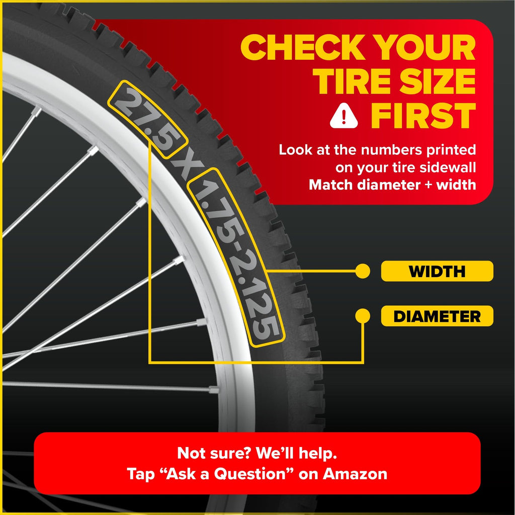 Ultraverse 27.5" Bike Inner Tubes 27.5 x 1.75, 1.95, 2.10, 2.125 - Set of 2